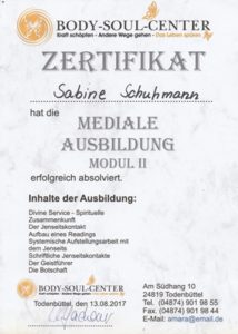 Zertifikat Ausbildung Medium zum Beruf Modul2